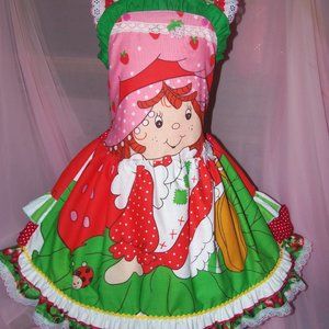 Strawberry Shortcake Vintage RARE Fabric Girl Dress Size 5t/6 NEW
